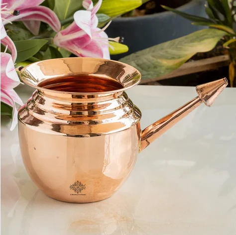 Copper neti pot for Jala Neti yogic cleansing practice
