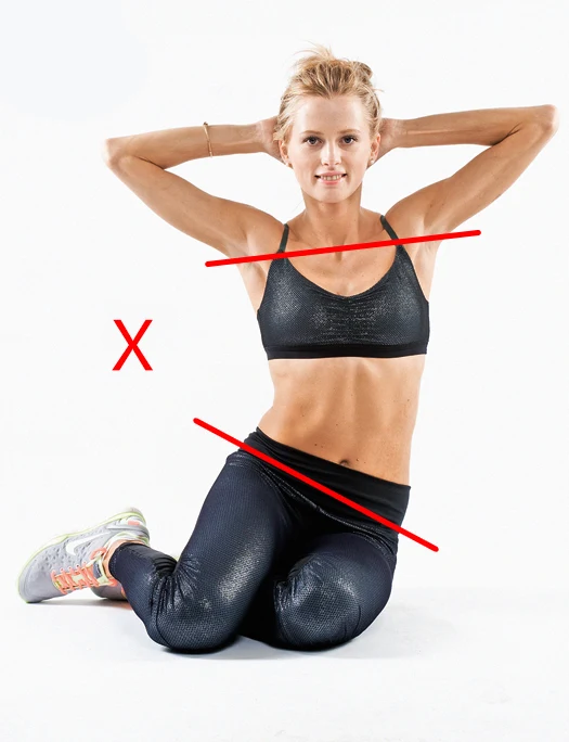 Incorrect leg transition showing skewed pelvis alignment
